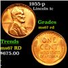 Image 1 : 1955-p Lincoln Cent 1c Grades GEM++ Unc RD