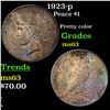 Image 1 : 1923-p Peace Dollar $1 Grades Select Unc