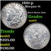 Image 1 : 1891-p Morgan Dollar $1 Grades Select Unc