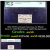 Image 1 : PCGS 1865 US Fractional Currency 3c Third Issue fr-1226 Washingon Light Background Graded au58 By PC