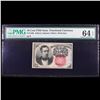 Image 2 : 1875 US Fractional Currency 10c Fifth Issue fr-1266 Short Key Graded cu64 By PMG