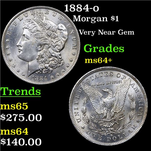 1884-o Morgan Dollar $1 Grades Choice+ Unc
