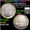 Image 1 : ***Auction Highlight*** 1920 Maine Old Commem Half Dollar 50c Graded ms66 By SEGS (fc)