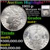 Image 1 : ***Auction Highlight*** 1901-p Morgan Dollar $1 Graded ms64+ By SEGS (fc)