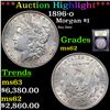 Image 1 : ***Auction Highlight*** 1896-o Morgan Dollar $1 Graded Select Unc By USCG (fc)