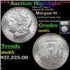 Image 1 : ***Auction Highlight*** 1879-cc /cc Vam 3 Capped Die Top 100 Morgan Dollar $1 Graded GEM Unc By USCG