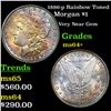 Image 1 : 1886-p Rainbow Toned Morgan Dollar $1 Grades Choice+ Unc