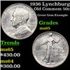 Image 1 : 1936 Lynchburg Old Commem Half Dollar 50c Grades GEM Unc