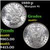 Image 1 : 1889-p Morgan Dollar $1 Grades GEM+ Unc