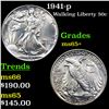 Image 1 : 1941-p Walking Liberty Half Dollar 50c Grades GEM+ Unc