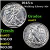 Image 1 : 1945-s Walking Liberty Half Dollar 50c Grades Select Unc