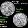 Image 1 : 1945-p Walking Liberty Half Dollar 50c Grades Select Unc