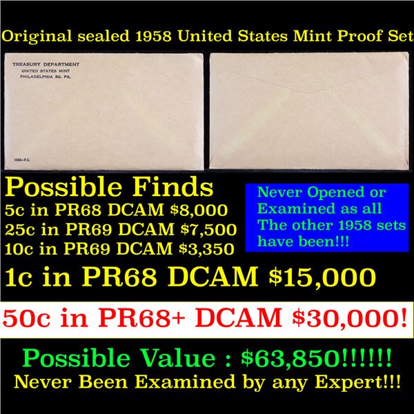 Original sealed 1958 United States Mint Proof Set