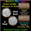Image 1 : ***Auction Highlight***  AU/BU Slider Brinks Shotgun Morgan $1 Roll 1886 & P Ends Virtually UNC (fc)