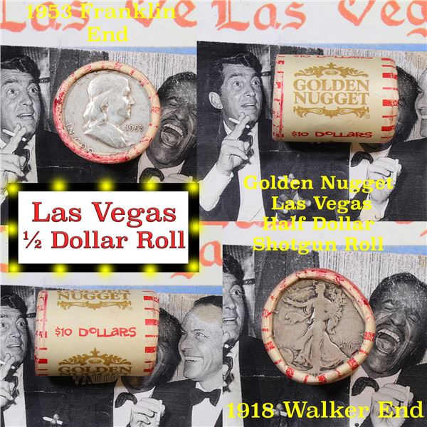 ***Auction Highlight*** Old Casino 50c Roll $10 Halves Las Vegas Casino Golden Nugget 1918 Walker &