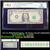 Image 1 : PCGS 1977 $1 FRN Philidelphia, PA Radar Serial #98899889 Graded vg10 By PCGS