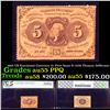Image 1 : PCGS 1862 US Fractional Currency 5c First Issue fr-1228 Thomas Jefferson Graded au55 PPQ By PCGS