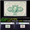 Image 1 : 1862 US Fractional Currency 10c First Issue fr-1242 Washington Graded cu63 EPQ By PMG