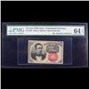 Image 2 : 1875 US Fractional Currency 10c Fifth Issue fr-1266 Short Key Graded cu64 EPQ By PMG