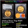 ***Auction Highlight*** PCGS 1920-p Near Top POP! Gold St. Gaudens Double Eagle $20 Graded ms64 By P