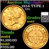 ***Auction Highlight*** 1854 TYPE 1 Gold Dollar $1 Graded ms64 By SEGS (fc)