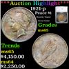 ***Auction Highlight*** 1921-p Peace Dollar $1 Graded ms65 By SEGS (fc)