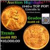 ***Auction Highlight*** 1940-s TOP POP! Lincoln Cent 1c Graded ms68 rd By SEGS (fc)