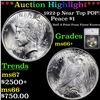 ***Auction Highlight*** 1922-p Near Top POP! Peace Dollar $1 Graded ms66+ By SEGS (fc)