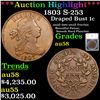 ***Auction Highlight*** 1803 S-253 Draped Bust Large Cent 1c Graded au58 By SEGS (fc)