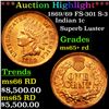 Image 1 : ***Auction Highlight*** 1869/69 FS-301 S-3 Indian Cent 1c Graded Gem+ Unc RD By SEGS (fc)