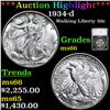 ***Auction Highlight*** 1934-d Walking Liberty Half Dollar 50c Graded ms66 By SEGS (fc)