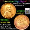 ***Auction Highlight*** 1933-d Near Top POP! Lincoln Cent 1c Graded ms67 rd By SEGS (fc)