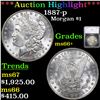 ***Auction Highlight*** 1887-p Morgan Dollar $1 Graded ms66+ By SEGS (fc)