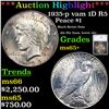 ***Auction Highlight*** 1935-p vam 1D R5 Peace Dollar $1 Graded ms65+ By SEGS (fc)