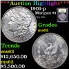 Image 1 : ***Auction Highlight*** 1901-p Morgan Dollar $1 Graded Select Unc By USCG (fc)
