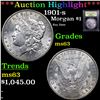 Image 1 : ***Auction Highlight*** 1901-s Morgan Dollar $1 Graded Select Unc By USCG (fc)