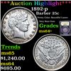 ***Auction Highlight*** 1892-p Barber Quarter 25c Graded Choice+ Unc By USCG (fc)