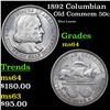 1892 Columbian Old Commem Half Dollar 50c Grades Choice Unc