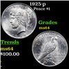 1925-p Peace Dollar $1 Grades Choice Unc
