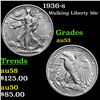 1936-s Walking Liberty Half Dollar 50c Grades Select AU