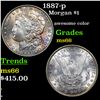 1887-p Morgan Dollar $1 Grades GEM+ Unc
