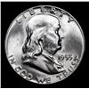 Image 2 : 1955-p Franklin Half Dollar 50c Grades Select Unc+ FBL