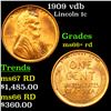 1909 vdb Lincoln Cent 1c Grades GEM++ RD