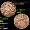 Image 1 : 1787 Connecticut Draped Bust Left Colonial Cent 1c Grades vg+