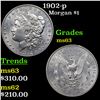 Image 1 : 1902-p Morgan Dollar $1 Grades Select Unc