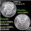 Image 1 : 1888-p Morgan Dollar $1 Grades Choice Unc DMPL