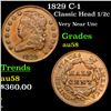 Image 1 : 1829 C-1 Classic Head half cent 1/2c Grades Choice AU/BU Slider