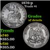 1876-p Trade Dollar $1 Grades xf details