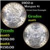 Image 1 : 1902-o Morgan Dollar $1 Grades GEM Unc