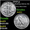 Image 1 : 1943-p Walking Liberty Half Dollar 50c Grades Choice+ Unc